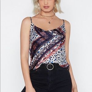 NWT NastyGal satin cowl neck cami
